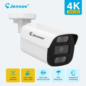 4K 8MP POE IP Camera Wired Color Night Vision Audio for Home Security NVR System