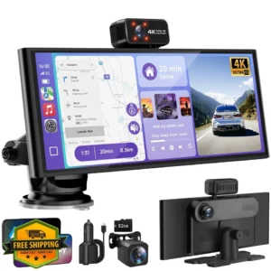 10.26" Wireless CarPlay Screen Android Auto Smart Car Display FM BT