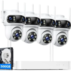 CAMCAMP 10CH 4K NVR Wireless Home Security Camera System Triple Len WiFi Cameras